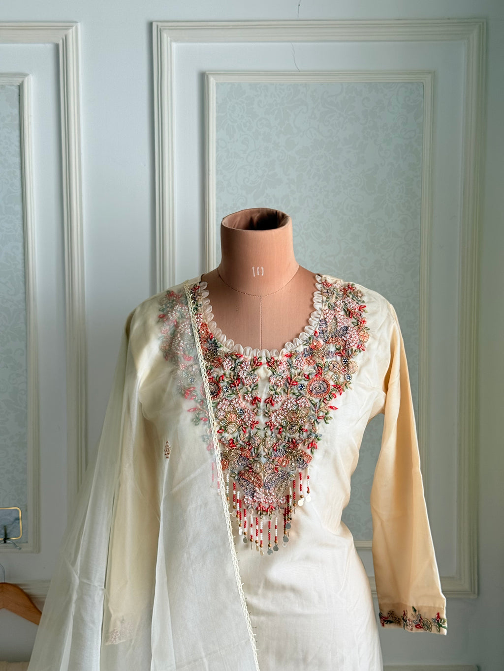 Ivory Organza Shararah Set