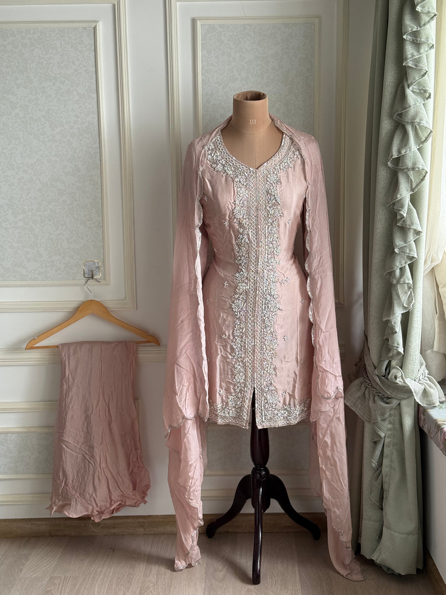 Dusty Pink Shararah Suit Set