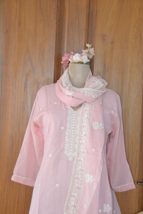 Baby Pink Chikankari Suit Set