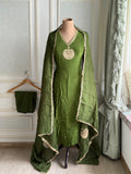 Mehendhi green crepe suit