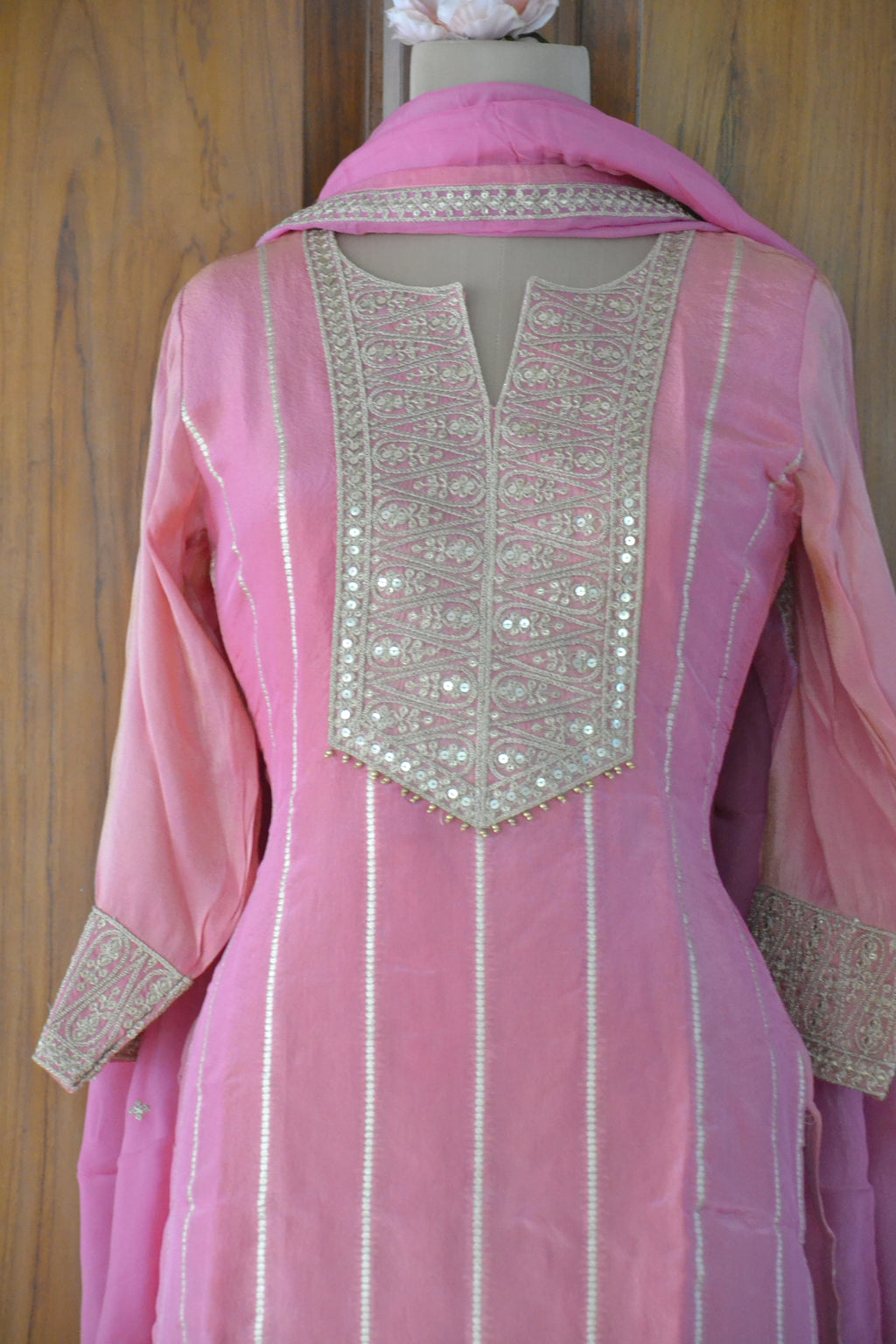 Blush Pink Tissue Straight Cut Suit