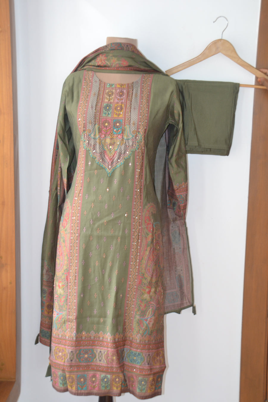Pakistani Olive Green Suit
