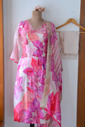 Floral silk muslin suit