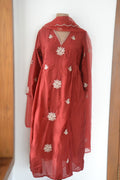 Maroon Mul Chanderi Suit Set