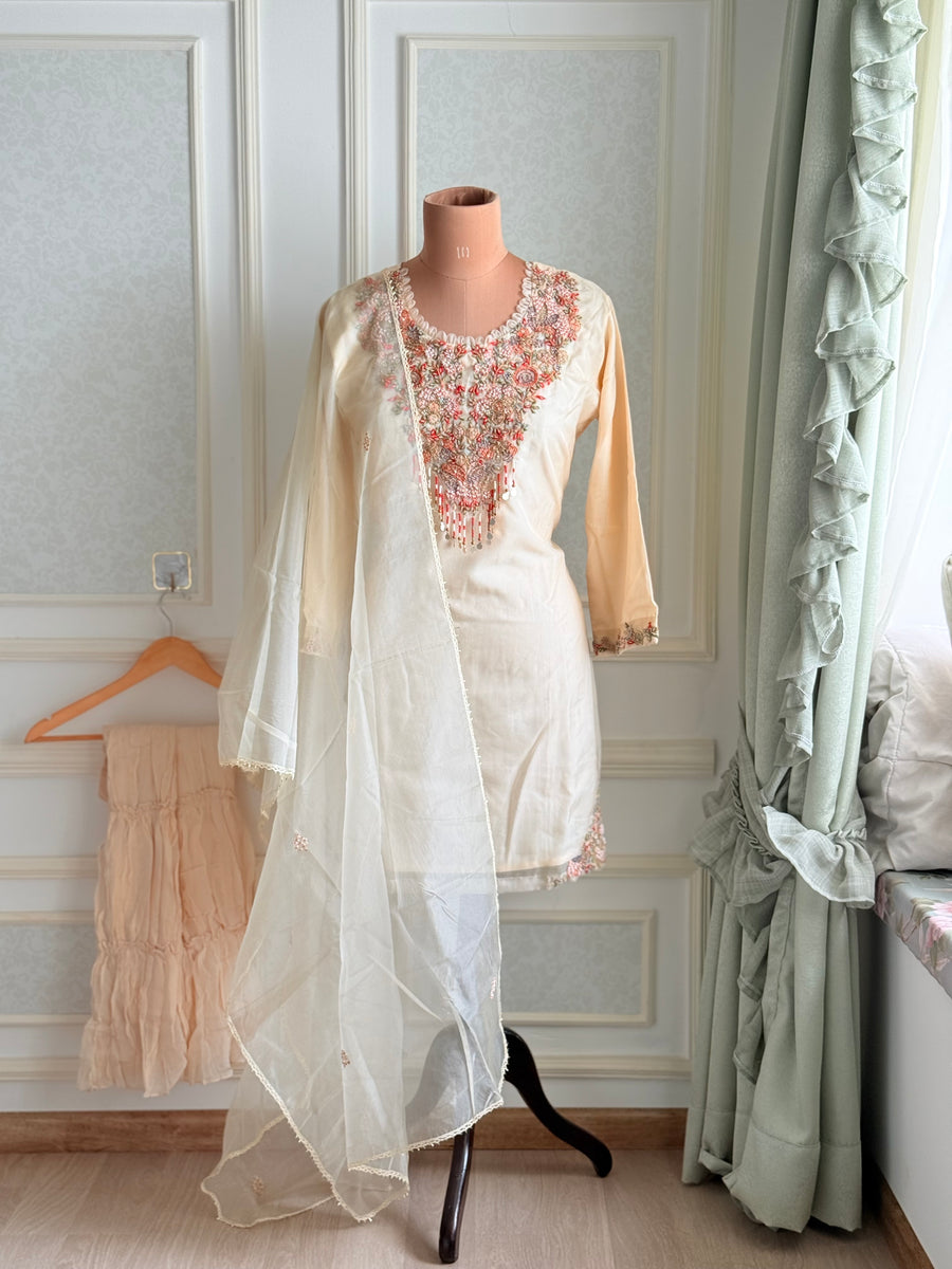 Ivory Organza Shararah Set