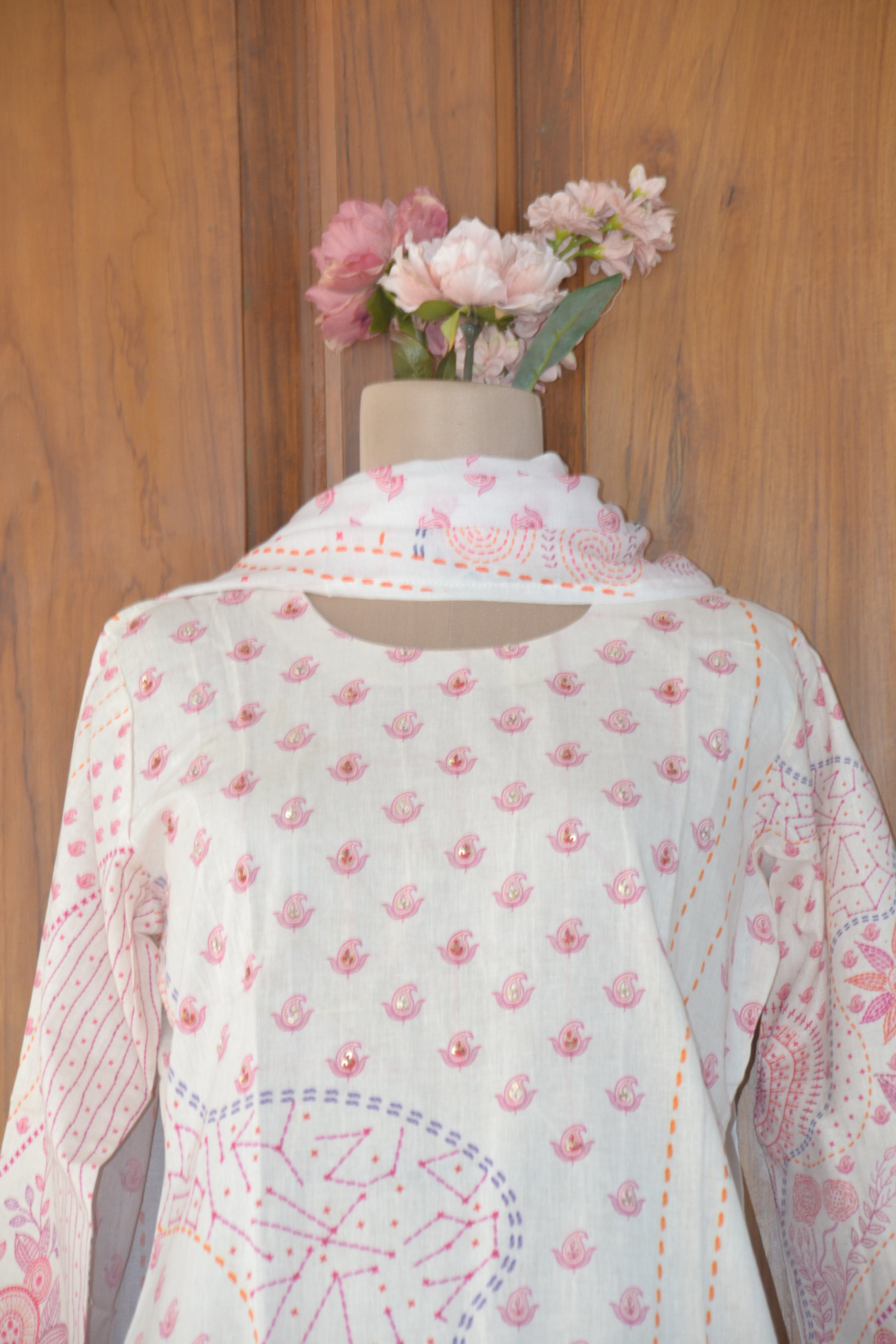 Pastel Bloom Linen-Cotton Suit Set