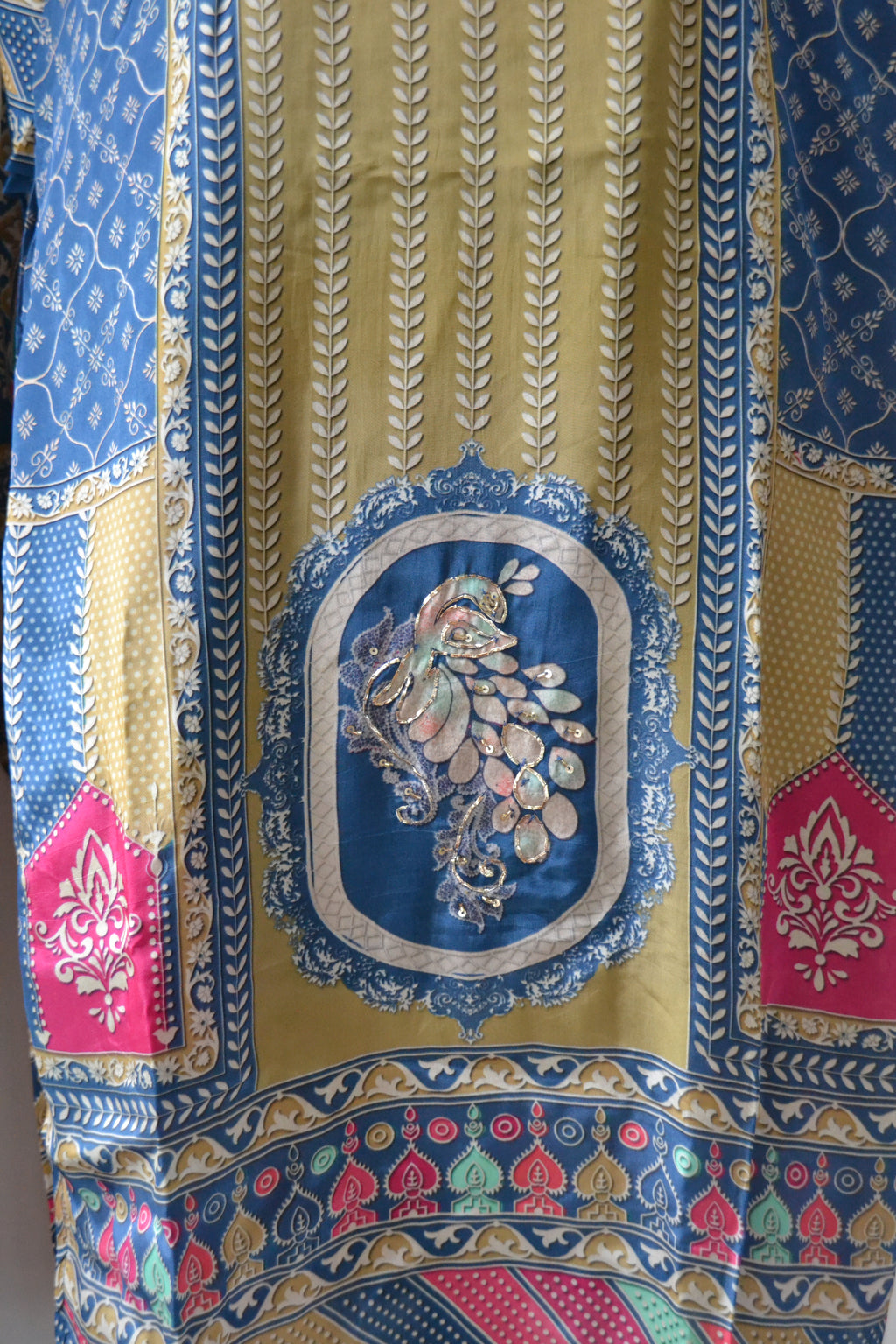 Peacock Royal Blue Crepe Suit