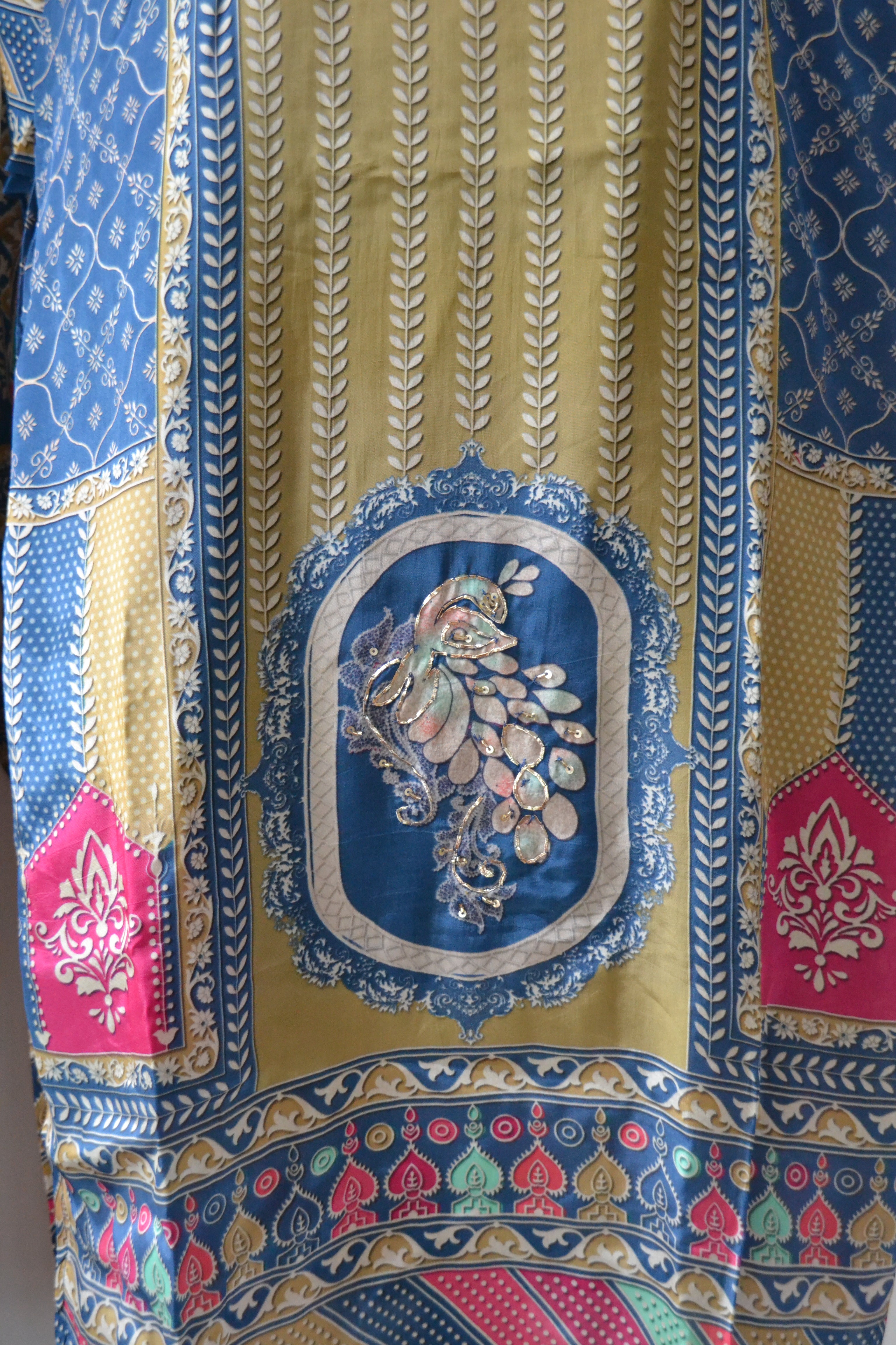 Peacock Royal Blue Crepe Suit