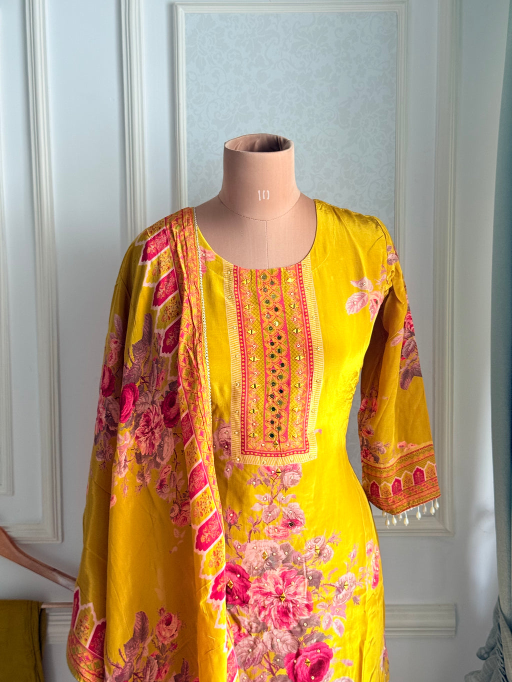 Sunlit Floral Crepe Suit